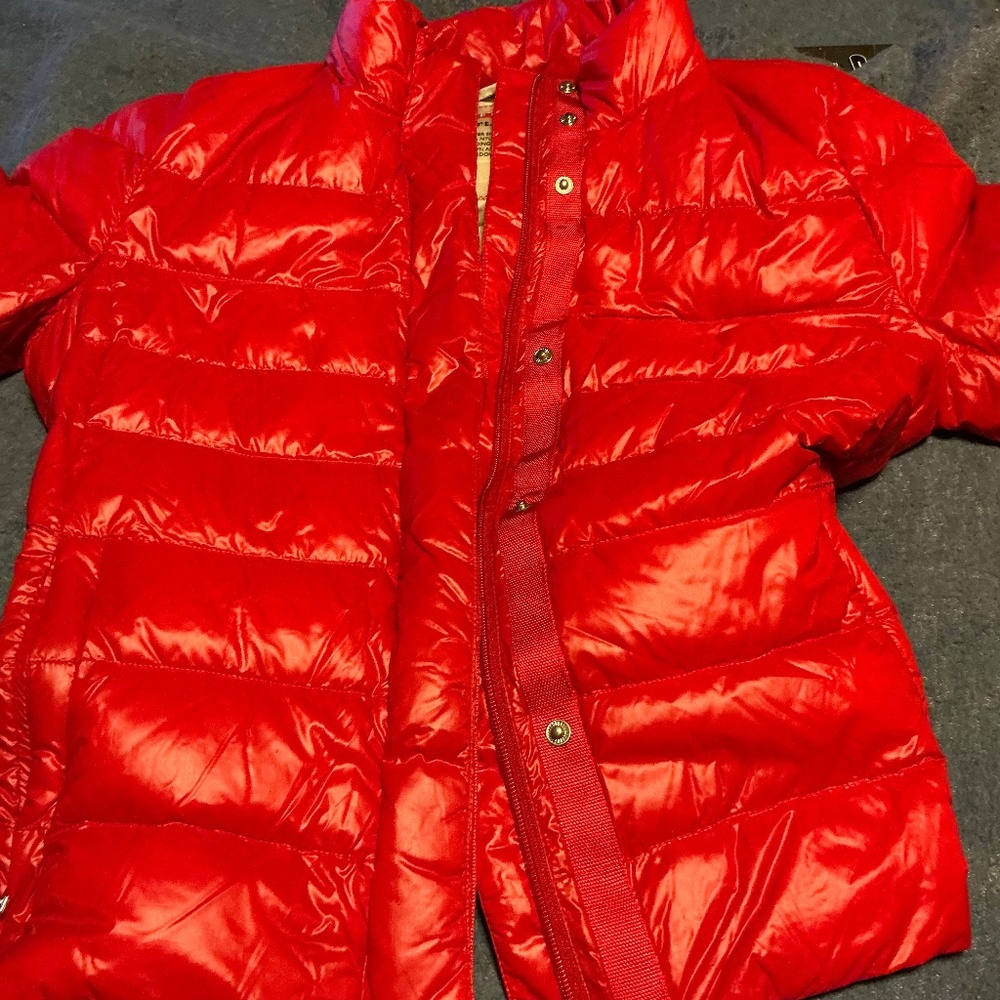 Prada red puffer jacket
